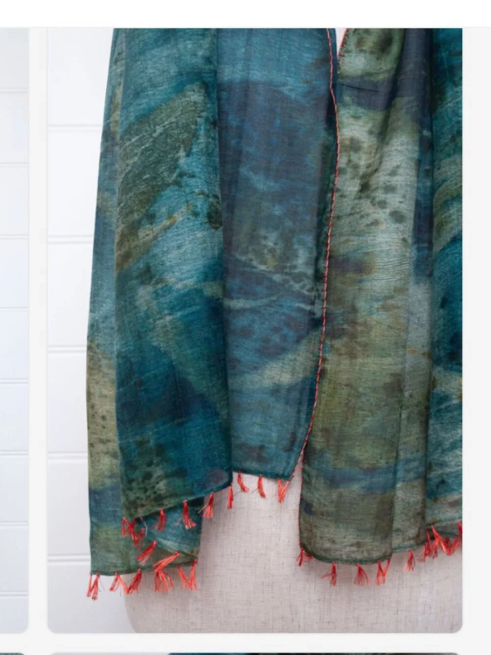 Neeru Kumar cotton and silk scarf - blues